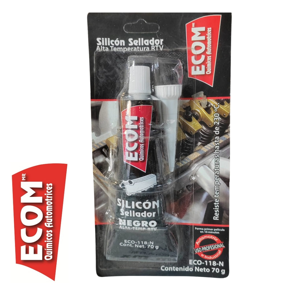 Silicon Sellador Alta-temp Rtv 70 Grms Eco118-n 1pz Ecom,