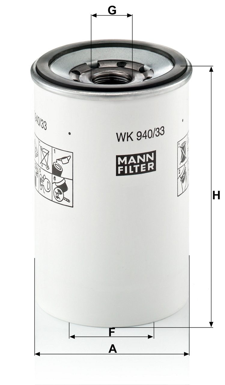 Filtro de Combustible para Volvo FH 16 Mann-Filter WK940/33X 2