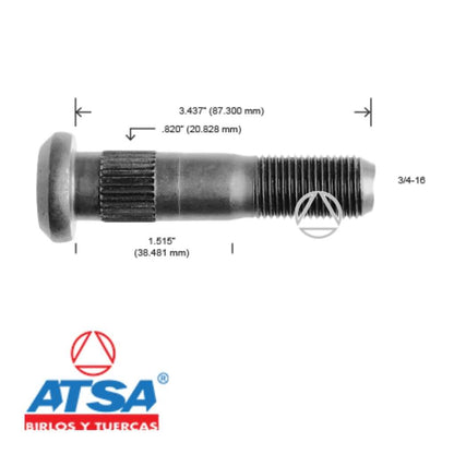 Birlo Extra Pesado 3/4-16 Tras.5139aer 5139aer 1pz Atsa,