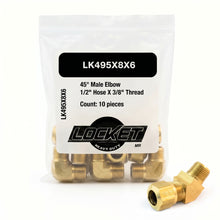 Paquete 10 Piezas Codo Macho 45° Para Frenos de Aire 495X8X6 LOCKET