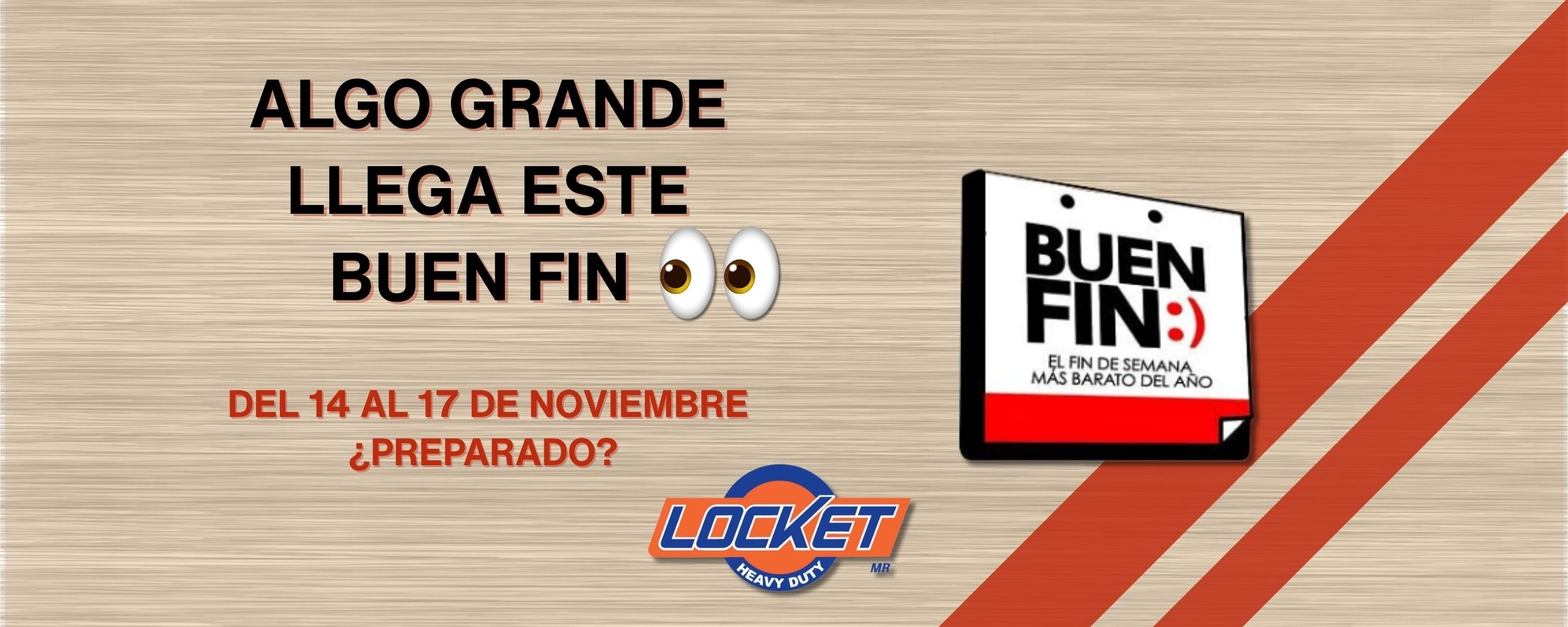 Banner con descuento para buen fin en Locket refacciones