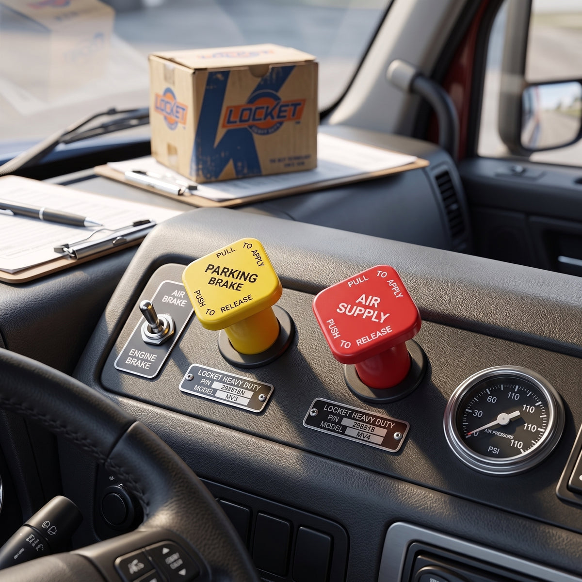 Caja 5pz Perilla De Freno De Estacionamiento y Suministro De Aire 298818 Locket