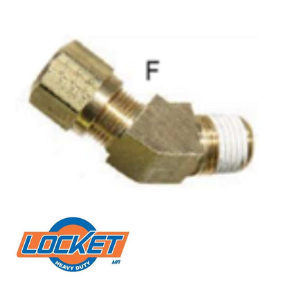 Codo Macho 45° 1/2 Manguera X1/2 Rosca 10pzs Locket 2