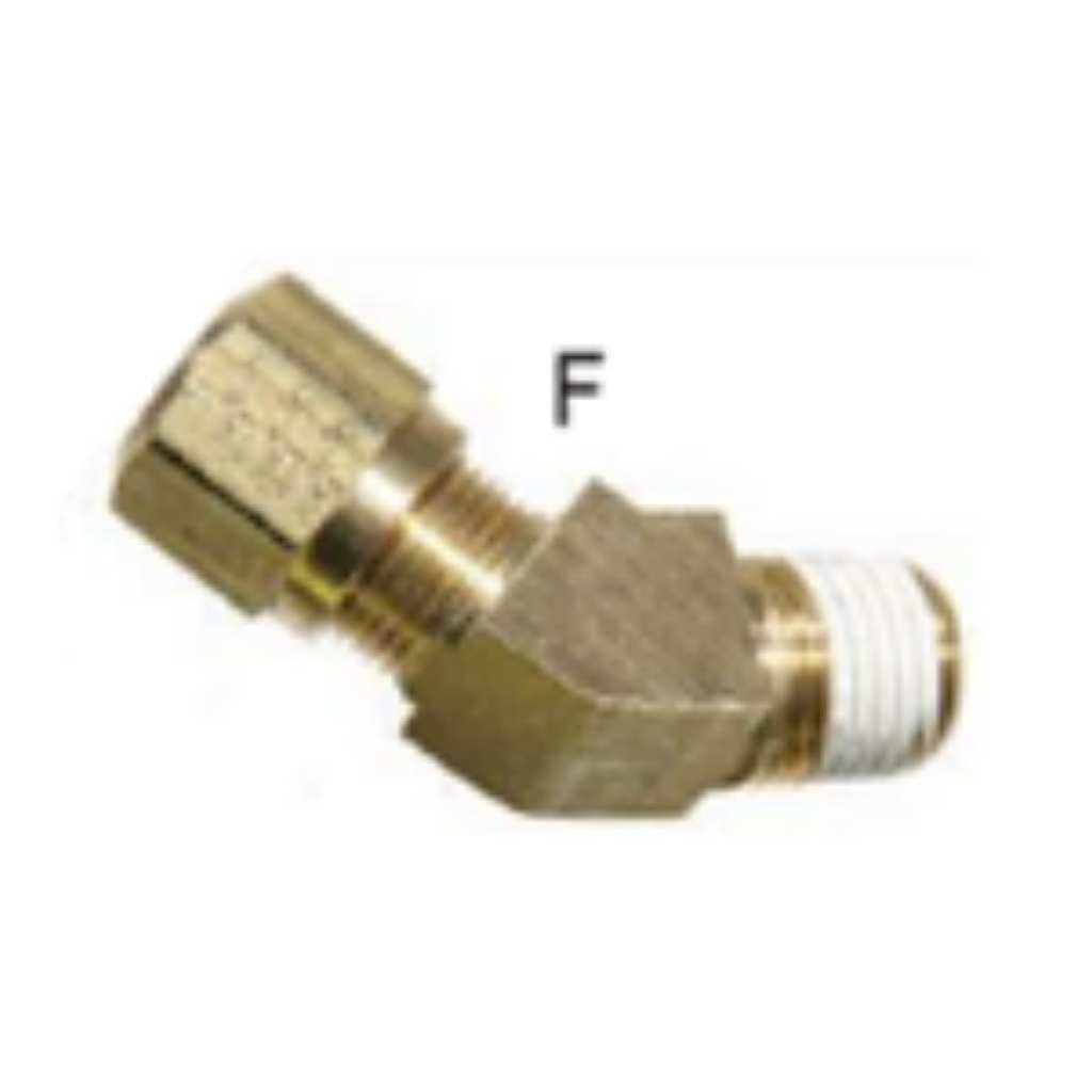 Codo Macho 45° 1/2 Manguera X1/2 Rosca 10pzs Locket 1