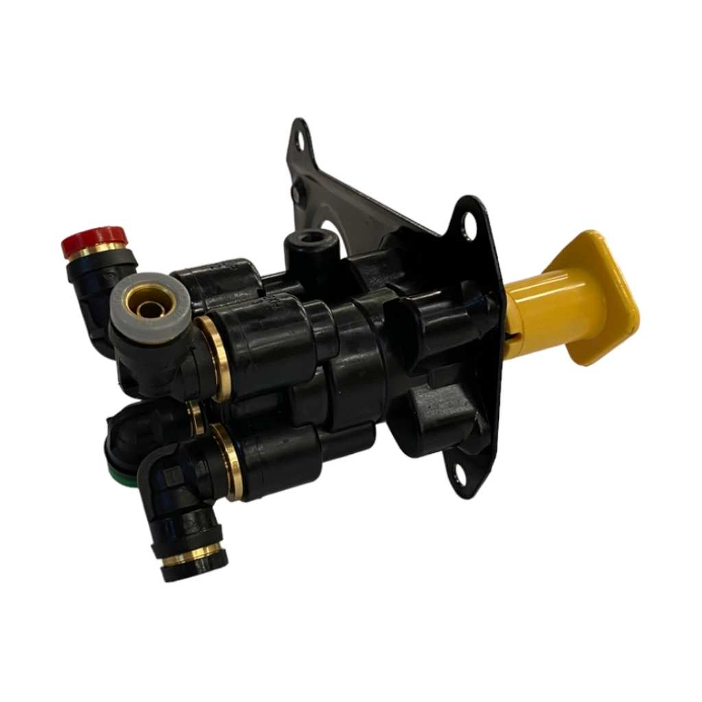 Foto con detalles de conexiones en Válvula Tablero PP-DC Rápida en Codo Placa Locket LK801315