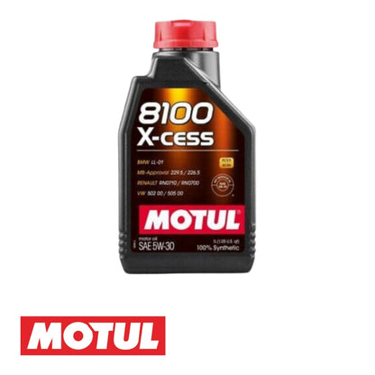 Aceite de Motor 8100 5W30 X-cess 100% Sintético Motul 1L con logo