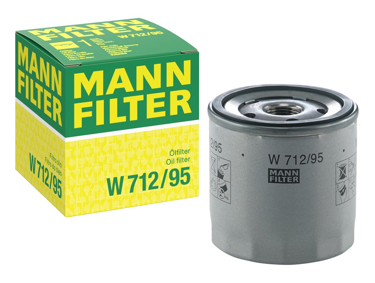 Filtro de Aceite para Jetta lV y Stratus Mann-Filter W712/95 producto con caja
