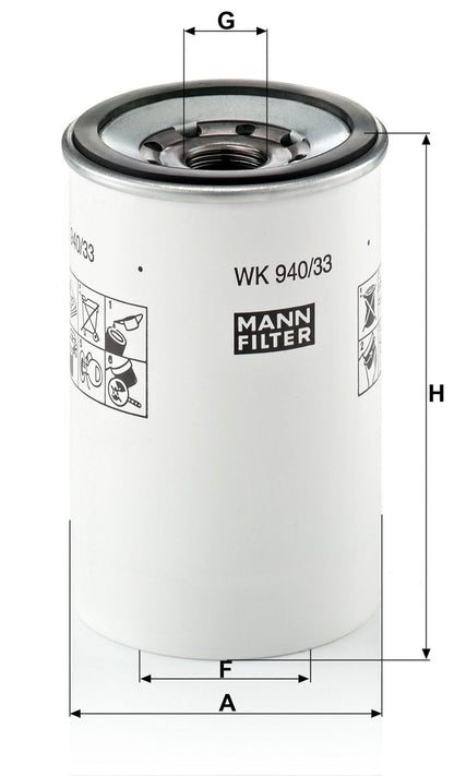 Filtro de Combustible para Volvo FH 16 Mann-Filter WK940/33X 2