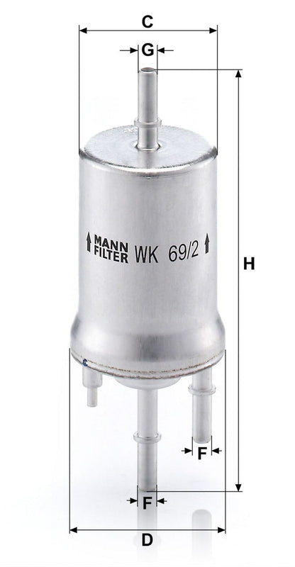 Filtro de Combustible para IBIZA y JETTA Mann-Filter WK69/2 3
