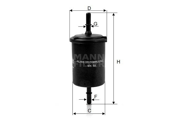 Filtro De Combustible Wk58 1pz Mann Filter 1